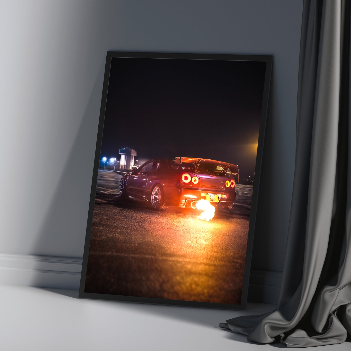 Skyline Flames A4 Framed Poster